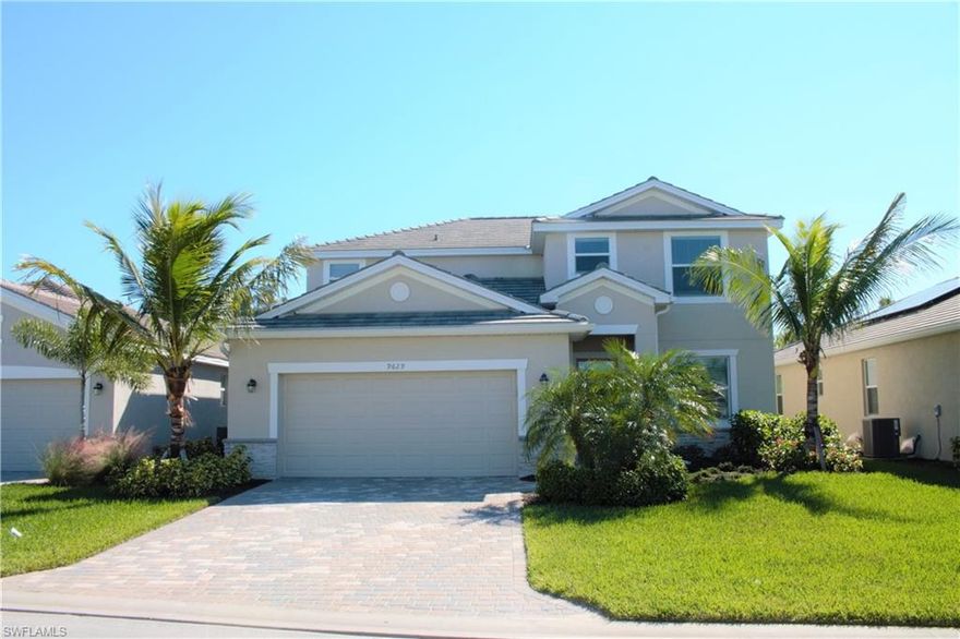 Mirada is a new solar community by Lennar, located adjacent to Health Park in Fort Myers. Every home is equipped with solar panels which produce energy & lower the energy bills, typically by about 75%. Homeowners need not worry about cloudy days or storms, as we are also hooked up to FPL's hospital grid.  Mirada is located on Bass Rd, just north of Summerlin Rd on the way to Sanibel. Within walking distance to grocery stores, Target, & other shopping/dining, and a ten minute drive from the beaches of Sanibel & Fort Myers. Nearby attractions include the Sanibel Outlets, Edison Ford Winter Estates, & the Bunche Beach Preserve. Staying connected is easy at Mirada, as each home is complete with Lennar's Everything's Included home automation program. Every home is a Wi-Fi Certified Smart Home powered by Amazon Alexa, & homeowners will receive Amazon employee setup & support included with every purchase. The Amalfi features 2,529 sq ft of living space with a spacious great room, dining room, 4 bedrooms plus a loft, 3 full baths, 1-car garage, and a screened lanai with the option to add a pool. Est completion in Feb 2019. Homes are selling quickly, schedule your private showing today!