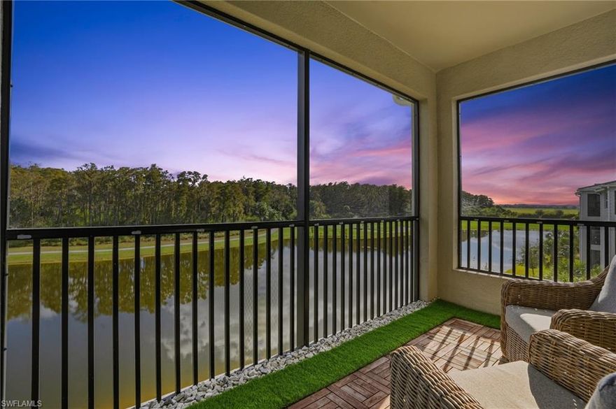 Golf Membership Included | Upgraded 4th floor Birkdale Plan
6046 National Blvd. Unit 446

Welcome to this beautifully finished 4th-floor end-unit Birkdale condo located in the sought-after National Golf & Country Club at Ave Maria. Offering 2 bedrooms, 2 bathrooms, and 1,154 sq. ft. of thoughtfully designed living space, this home combines comfort, elegance, and a premier golf lifestyle.

Inside, an open and airy layout is enhanced by stylish tile flooring, recessed lighting, and tasteful fixtures throughout. The gourmet kitchen features stainless steel appliances, an electric cooktop, wall oven, center island, breakfast nook, designer lighting, tiled lanai flooring, and a custom backsplash—perfect for both everyday living and entertaining.

Step out onto the private lanai and enjoy south-facing exposure with sweeping lake views, two golf holes, and a protected preserve backdrop—a truly breathtaking setting for morning coffee or evening relaxation.

As part of a bundled golf community, this residence includes a deeded golf and full country club membership. Enjoy unlimited access to the championship golf course, along with an array of resort-caliber amenities: a zero-entry pool with lap lanes, poolside bar and grill, tennis, pickleball, bocce, a state-of-the-art fitness center with aerobic and stretching rooms, saunas, and a luxurious day spa. The newly completed clubhouse adds even more appeal with fine dining, a casual bar and grill, card rooms, and a full schedule of social events.

Just outside the gates, Ave Maria offers a vibrant small-town atmosphere with modern conveniences including restaurants, shops, parks, a water park, and a bustling weekly farmers market. Recognized as one of the fastest-growing master-planned communities in the country, Ave Maria continues to attract those seeking lifestyle, value, and community.

Don’t miss the chance to own this exceptional condo with unmatched views and premier amenities in one of Southwest Florida’s most desirable locations.