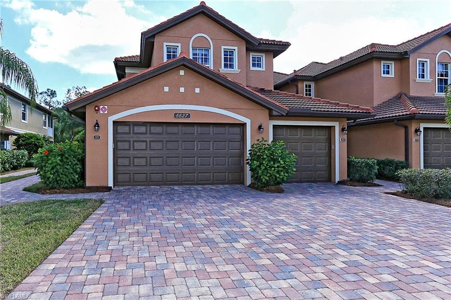 Beautiful bright first floor coach home with a peaceful private southern view of the preserve. This home is being sold furnished with a few exceptions which are listed in the “remarks” section.  2 bedrooms plus a den, 2 baths and a 2 car garage this highly upgraded pristine home shows like a model.  Granite counters, upgraded cabinets with soft close drawers, seamless edge glass shower door in the master bath, diagonal tile floors in main living area and lanai, wood floor in the den and carpet in the two bedrooms.  The kitchen has a large pantry and breakfast bar and the master bedroom and great room have sliders to the screened in lanai.  All doors and windows have impact glass and have tasteful Hunter Douglas window coverings.  Alden Woods is gated and offers a private community pool/spa/exercise room and clubhouse.  The Players Club and Spa membership offers a full time activities director, two resort style pools, lap, pool, bocce ball, 13 tennis courts, dining facilities, tikki bar, fitness center and full service spa.  Lely offers 2 public golf courses and one private golf course.  Don’t miss out on this opportunity to own in one of the most desired communities!!