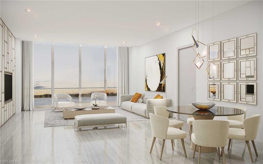 Enjoy an unmatched aura of privacy with our exclusive selection of ONLY 34 Condos in our boutique high-rise with 21 stories. The CASCADE is a 3 Bed/ 3 Bath Condo with an open floor-plan concept and the primary bedroom on the opposite site of the guest suite, for extra privacy! 2 covered parking assigned + plenty of guest parking. Coupled with the riverfront views, these exquisite interiors provide a ONE-in-a-million lifestyle. Premium Viking appliances and gas cooktop in a chef-inspired kitchen, High ceilings with expansive windows facing the riverfront for breathtaking views, European-style cabinetry, Quartz waterfall kitchen island, Glass walk-in showers with free-standing tubs, Expansive balconies with glass railing for uninterrupted vistas. With upscale amenities comparable to some of the world’s top resorts, ONE raises the bar as the only true boutique high-rise in Fort Myers. Infinity edge pool with a cascading waterfall, Rejuvenating Whirlpool, Expansive pool deck with lounge chairs & cabanas, fire pits, Chef-inspired cabana BBQ, fitness center, Private riverfront kayak launch area & storage, Pet grooming salon, Private owners lounge & Owner’s Club Room.