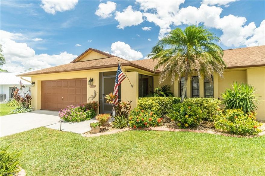 ***Multiple Offers, best and final by Monday 6pm***Immaculate Gulf access home on Lake Yuma located on a quiet cul-de-sac street with private dock and boat lift.  This very well-maintained 3 bed 2 bath split plan home has tile throughout, a spacious family room with abundant natural light, and pocketing sliding glass doors. The remodeled kitchen has new white wood cabinets, granite counters, a seating area overlooking the pool area and family room, and a separate dining room perfect for accommodating large family gatherings. The spacious principal bedroom has an ample walk-in closet and remodeled bathroom. Large guest bedrooms  have large walk-in closets that offer lots of storage, as well as a remodeled guest bath with access to the lanai/pool area. The large very private pool and lanai are surrounded by lush landscape. Boat lift w/10,000 Lbs and approx 30 minutes to the river.  Among the recent updates are pool heater and pump, pool tile, paver walkway to dock, resurfaced dock, added palm trees and landscaping, new water heater, new dishwasher, new electric panel, exterior paint, new luxury vinyl flooring in laundry and guest bedrooms, epoxy garage floor, and landscape lighting.