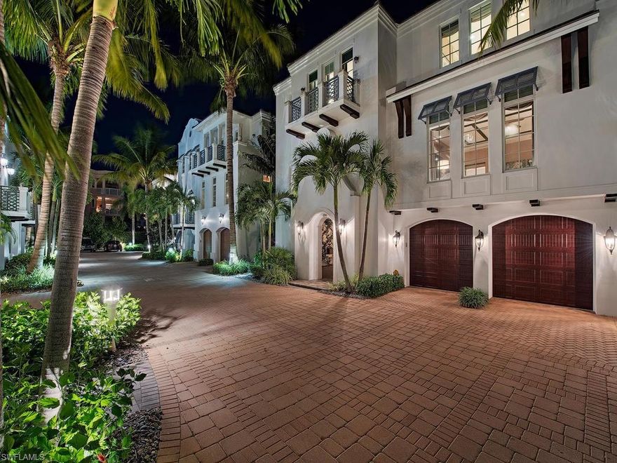 H.14523-Beach & Boating! Easy-living, detached 4106 SF home w/condominium convenience! Deeded boat slip in back/4-car garage! Private beach access directly across the street! Just 12 homes in Casamore, built by first rate builder BCB. Clean, fresh, classic, coastal design by Stofft Cooney Architects. Open/bright/airy! Soaring walls of glass, affording wonderful natural light & lovely water views of Hurricane Harbor & lush tropical vegetation. Private elevator, wide-plank beachy hardwood floors. Coquina stone fireplace, 12’ coffered ceilings. Gourmet kitchen, huge island with breakfast bar, Wolf gas range, SubZero, separate wine chiller and icemaker, lots of fine cabinetry. Sunny breakfast room & porch. Large family room w/handsome built-ins. Wet bar nearby for that big game on your giant TV! Serene, spacious master suite boasts two separate master bathrooms, large showers, a deep soaking tub, walk-in closets, morning kitchen and sunbathed private terrace overlooking the harbor. Tasteful tile work and design elements inspired by the seaside setting. All impact windows and doors;  three guest suites. Full summer kitchen, private pool/spa. Come and enjoy the view & relaxing lifestyle!