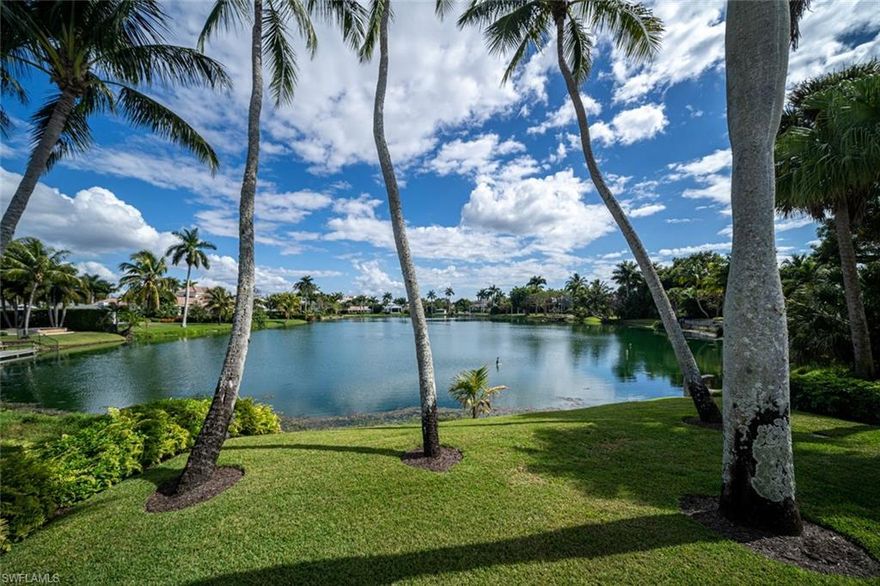 Old Florida architecture in a quiet and charming area of Old Naples. Just a couple blocks from the beach and sited at the top of South Lake with long southerly water vistas, this spacious family home is perfect for entertaining and away from the condominiums and traffic. Oversize lot 200 feet deep and over 150 feet of street front. There are seven generous bedroom suites, including the detached cabana being used as a home gym and accented by the 45 foot resort style pool and spa. Three car garage. Recent additions in 2009-2010 include Pool, Deck, Cabana building, and two oversized ensuite bedrooms above garage. Newer Andersen Impact windows and doors provide peace of mind as well as motorized screens on lanai. Whole home Sonos audio, and Control 4 installed by Criteria of Naples.