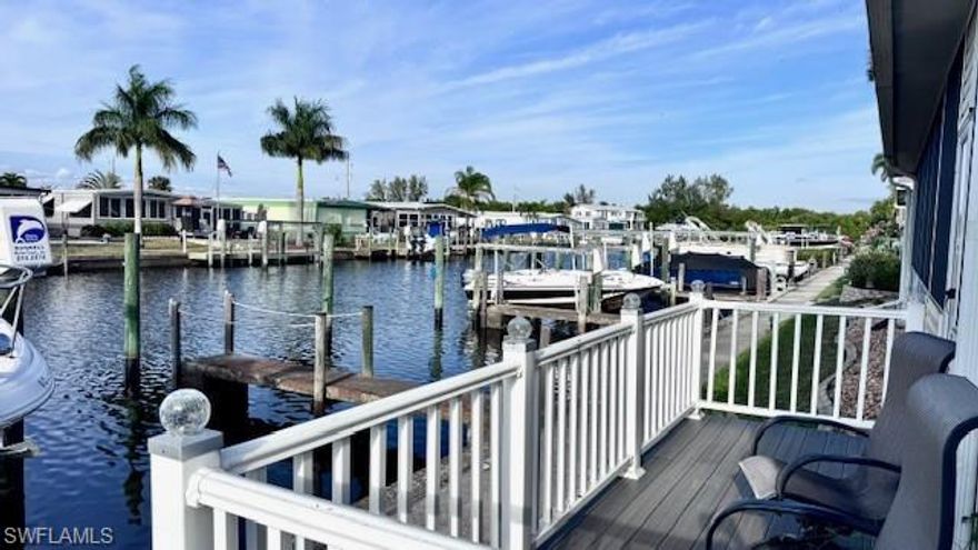 Welcome to your dream WATERFRONT home in Old Bridge Village! This beautifully maintained manufactured home offers 2 bedrooms, 2 bathrooms, and a spacious living area ideal for both entertaining and everyday relaxation. Enjoy the best of Florida living with a the expansive lanai providing stunning canal views, perfect for watching boats pass by or unwinding in a peaceful setting. Complete with a private canal slip, this home offers easy access for boating or fishing enthusiasts. This home is unique as offers water view in the front and back of home.  Additional features include a covered carport, elegant vinyl with carpet in the bedrooms and tile flooring in the lanai.  There is also an additional enclosed lanai leading to the storage shed and the waterfront deck.  Offered fully furnished, this move-in-ready home allows you to start enjoying the Florida lifestyle immediately.  Schedule your private showing today! Don't miss out on this rare opportunity to own a piece of paradise in Old Bridge Village - schedule your showing today!
Old Bridge Village, is a friendly, 55+ resident owned community right off the Caloosahatchee River and Gulf Access with lots of amenities, activities all year, clubs and entertainment.  There is a resort style brand new Salt-water  heated pool and hot tub, fitness center, recreation center, bocce ball, pickleball, shuffleboard, tennis, basketball, putting green, horseshoe pits, community clubhouse, fishing pier, kayak and boat launch and an 81 slip marina.   Drive your golf cart around the community, to and from your activities or to Palm Point where you can fish, have a picnic, watch the boats or just enjoy the sunset.  This community is a hidden gem with just minutes by boat or car to downtown Ft. Myers and right between 2 airports with approximately 30 minutes to both Southwest Florida International Airport and Punta Gorda Airport.