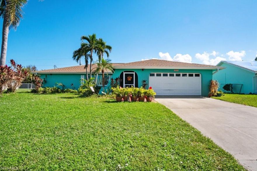 This charming quaint 3bd/2ba 1780 sq ft 2 car attached garage single family home boasts beautiful inviting comforting landscaping. Includes a sizable open floor plan and is conveniently located in one of Cape Coral’s most desirable neighborhoods flanked by hospitals, parks, beaches and shopping malls. This home features hurricane-resistant windows, kitchen granite upgrades, stainless steel appliances, laundry room, propane generator with generator hook-up, and an irrigation system. Sliding glass doors onto an enclosed screened lanai with sufficient open backyard space for a gathering BBQ cookout as well as a future pool. Master bedroom w/ensuite and walk-in shower. HVAC new in 2019, Roof replaced in 2019.  No HOA! No community board! Ample opportunity to add your own finishing touches. Come take a look to actualize your home sweet home. Schedule your tour today!
