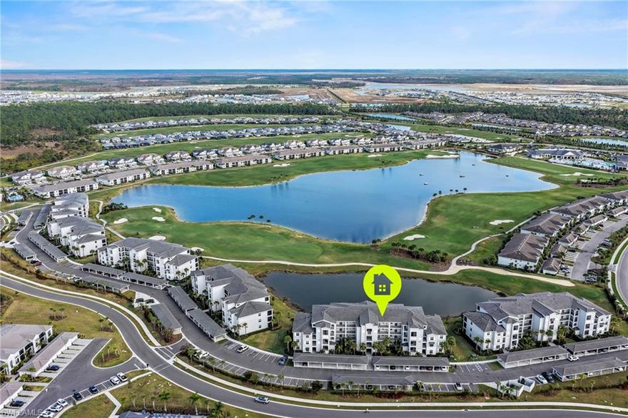 Welcome to this turnkey-furnished Arbor model condominium in Babcock National Golf & Country Club. This ground-level, 2-bedroom, 2-bath residence offers 1,120 square feet of well-designed living space in a desirable east-facing setting, allowing for gorgeous sunrise views and soft morning light.

The shotgun-style floor plan provides excellent flow and efficient use of space, with generous quartz countertop surfaces in the kitchen, ample cabinetry, and a breakfast bar ideal for everyday living or entertaining. The open-concept living and dining area extends seamlessly to the screened lanai, where you can enjoy peaceful pond and golf course views, framed by lush palm tree landscaping.

The primary suite features an en-suite bath and walk-in closet, while the split-bedroom layout offers privacy for guests. Ground-level access allows for easy entry with no stairs.

Located within Babcock National, this home includes bundled golf membership and access to resort-style amenities, including a championship golf course, clubhouse with dining, fitness center, resort pool, lap pool, tennis, pickleball, walking trails, and a full calendar of social activities.

Ideally situated in Babcock Ranch, America’s first solar-powered town, residents enjoy proximity to shopping, dining, parks, and community events—all within a vibrant, master-planned environment.