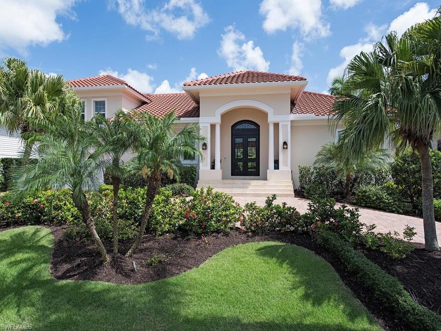 This fully remodeled home offers unrestricted deep water access to the Gulf of Mexico off Naples Bay. The expansive 5 bedroom + den residence is a gem for boaters with its 84' Azek dock complete with hidden fasteners, 13,000 lb boat lift, double jet ski lift, fillet table and snook lights. The property offers an open floor plan providing abundant natural light through double sliding glass doors looking out to beautiful water vistas.
The heated salt water pool can be viewed from most rooms offering a lush, tropical feel. Walnut floors feature throughout, along with a private guest suite, a sunny, spacious custom kitchen with double islands, wine chiller,
large walk in pantry with custom shelving and expansive pool deck for sunbathing or relaxing with friends and family. In close proximity to Naples famed white sandy beaches and the famous 3rd Avenue shopping and dining district, this is a must-see property in highly desirable Aqualane Shores.