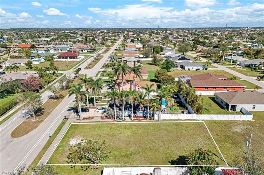 NOT IN A FLOOD ZONE! Build or invest in this 0.23-acre residential lot located in desirable Northwest Cape Coral, surrounded by newer, well-maintained homes. Enjoy no HOA restrictions and the flexibility to design and build on your own terms. Situated in a growing area with expanding infrastructure and strong appreciation potential, this property offers convenient access to beaches, boating, fishing, shopping, dining, and entertainment. An excellent opportunity for a custom home, future build, or investment in one of Cape Coral’s fastest-growing neighborhoods.