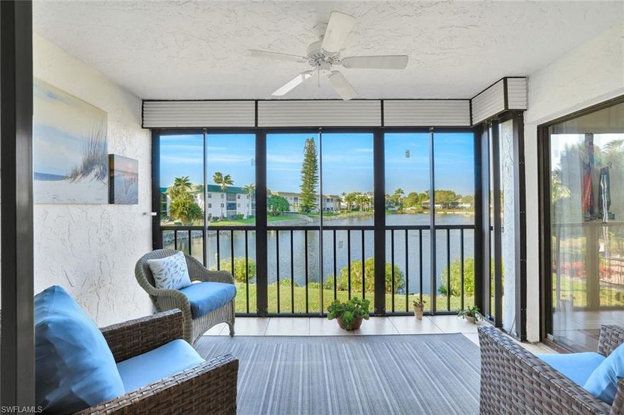 This is the lakefront opportunity buyers have been waiting for. Residences in The Suzanne rarely become available, and this 2-bedroom plus den home offers the ideal combination of peaceful water views, modern upgrades, and an unbeatable coastal location just a short bike ride to the Gulf. Located in an intimate, low-density community of only 22 residences, The Suzanne offers a common elevator, covered parking, private storage, indoor bike storage, fitness room, and community a club room. The smaller community setting provides a quieter, more exclusive living experience.This move-in-ready residence features impact-resistant windows, elegant plantation shutters, and beautiful flooring throughout. The kitchen includes a new dishwasher, and both bathrooms have been updated with granite countertops and new fixtures. Optional membership to the private Moorings Beach Park allows access to one of Naples’ most beautiful private beaches. Moorings Country Club membership is also available.
Positioned just minutes from Gulf Shore Boulevard, white-sand beaches, and Naples’ finest dining and shopping, this residence offers the lifestyle buyers come to Naples to find.