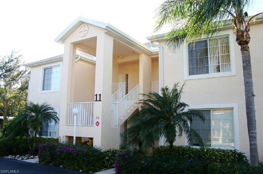 Located in the Bonita Shores neighborhood of Collier County.  Renovated top floor, End Unit with covered parking.   2 Bedroom/2 Bath beauty just a mile to Bonita Beach.  Cathedral Ceilings with fans and 18 inch 
porcelain tile on the diagonal throughout the unit.  Professionally decorated in neutral color pallet with furnishings from Matter Brothers (2014).  New Central Air (2013), Appliances (2013), Hot Water Heater (2014), and freshly painted in (2015).  2 newly refinished pools for your enjoyment (2015).  South of 41, close to Mercato and Coconut Point.  Low Fees.