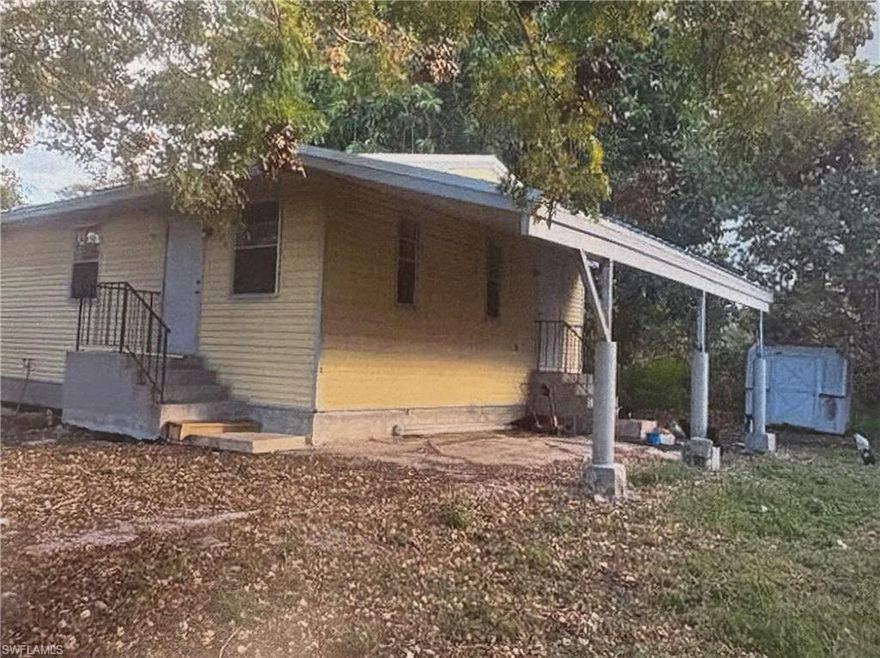 This 2 bedroom /1 bath home on 0.21 acres is located in South Bay, Florida. It features a kitchen with a living room along with the 2 bedrooms, a full bath, and a covered porch. Concrete block construction with metal roof. It also has central heating and cooling with municipal water and electricity.