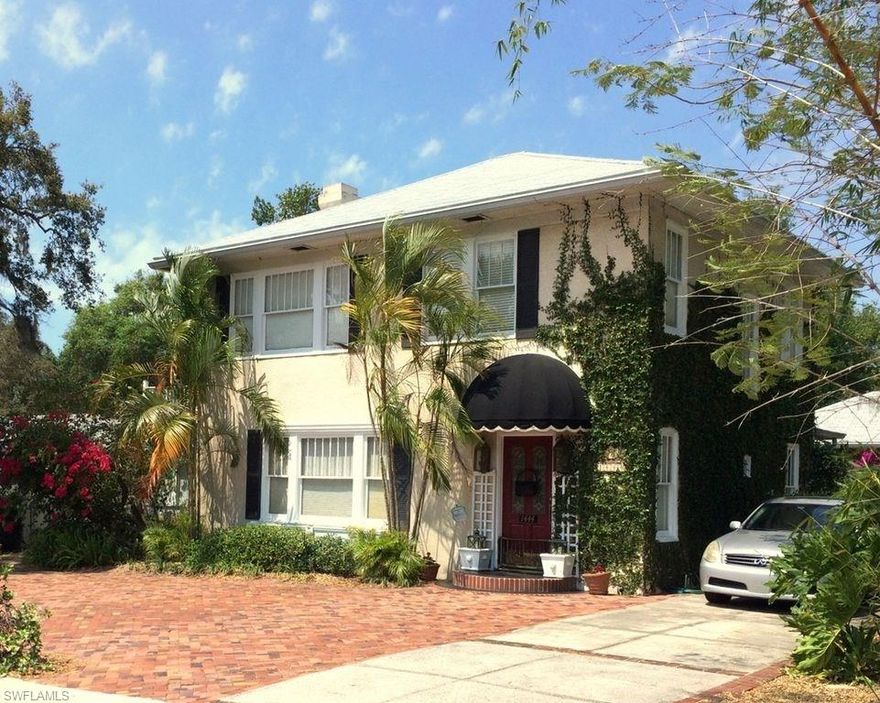 Vintage home w/ private guest cottage. You will fall in love w/ this 3/2½ gem that features original hardwood floors, wood-burning fireplace, and high ceilings w/ beautiful moldings. A brick parking courtyard welcomes your guests. Enjoy the large, inviting living room; relax in the downstairs sun room; enjoy breakfast in the kitchen nook; or entertain in the formal dining room. Plan menus at the workspace off the kitchen and catch up on emails in the downstairs mini-office. French doors, built-in bookcases, and antique cabinetry to hide the washer/dryer from view. Once upstairs you will find 3 bedrooms and 2 full baths. The en suite master area boasts two large closets, jetted tub, dual sinks, and a separate shower. A covered deck w/ built-in seating separates the main house from the delightful 1 bedroom, 1 bath guest cottage, which was fully renovated in ‘14 Guest cottage is offered fully furnished. Natural gas water heater and stove. Sq footage in property record and room count include both buildings. Near downtown Clearwater. Minutes from beautiful beaches. New roof on both house and cottage. Sprinkler system. Full attic with pull-down stairs. Split system central heat/air.