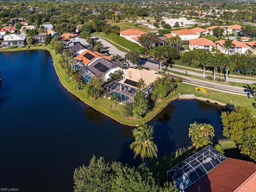 H4199  Lakefront location with southern exposure! One look will convince you: This 4BR/3BA, meticulously maintained and updated home, with its beautiful, open and bright layout, is a must see. Rarely available 2-Story home (master bedroom is on first floor) with a huge pool. Soaring ceiling with a gallery. Hurricane shutters. Roof was replaced in 2009. Offered turnkey furnished. Crown Pointe is a great community which offers a clubhouse, community pool, fitness center, sauna,  fishing pier, tennis and pickle ball courts. It is only 4 miles from Naples' beautiful, white beaches and 5th Ave, S., known for shopping and many world class restaurants The perfect house in a perfect location!