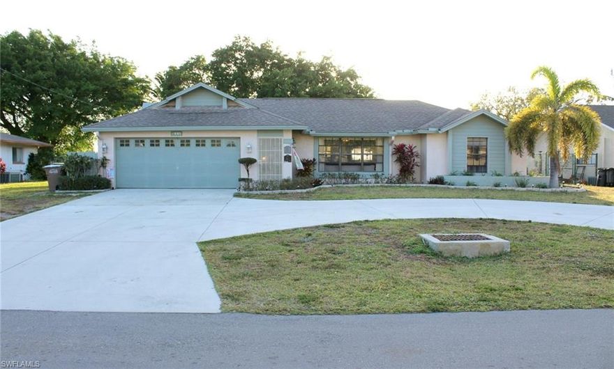 All city water/sewer assessments paid along with brand new A/C installed on 5/10/17. Don't miss this great deal on a great home conveniently located in desirable SE Cape Coral. The huge fenced in backyard (room for pool) is a great space for entertaining, grilling and experiencing the true Florida lifestyle. Kitchen opens to family room with breakfast bar. Split floor plan with master bed/bath separate from guest rooms for privacy. Extra spaced permitted in 2002 connecting to the dining area and living room to give this nicely laid out home even more space, custom shelving and a desk area were also permitted in the previous remodel. The shed in back yard does convey. Come check out your new home today!