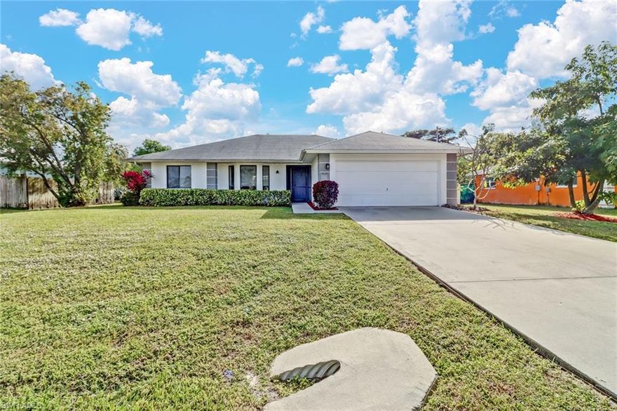 Home sweet home in Paradise. Don't miss this spacious home in Golden Gate City! Three bedrooms and two bathrooms, Nicely Proportioned Master Bedroom with a walk-in closet. All this and NO HOA fees!! One story single-family residential home. as well as the private pool. Truly a must-see! Great backyard for entertaining! Pool with cage, the house is close to beaches, parks, walking distance to shopping, school and libraries.