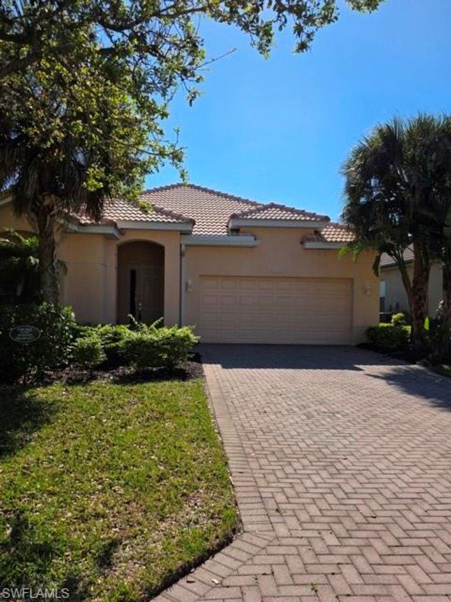 Welcome to Westminster Golf Community! This home is ready for you to put your personal touches on it. Spacious single family home with two bedrooms, two bathrooms and a large closed door den. Kitchen with plenty of storage space opens up to large living area as well as a formal dining space. Full size laundry room has additional storage shelves and laundry tub. The screened in lanai has access from the primary bedroom as well as triple sliders that open up in the great room area. Tiled throughout most of the home, so easy to maintain. Westminster is a great place to live with affordable fees, golf for those that want to play, community amenities and plenty of events to get to know your new neighbors! A large community pool, spa, playground, tennis courts, pickleball courts, fitness room and more for those that like to stay active. The golf course also provides the option to join and become a member, or pay as you play if you don't have as much time. The restaurant on site puts on different events, as well as weekly specials with great food and drinks. The community is located with easy access to RSW International Airport, FGCU, JetBlue Park for Spring Training and plenty of restaurants and shopping close by.