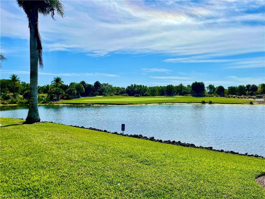 Enjoy sweeping golf course and lake views without the golf course price! Relax on your private lanai with a cool drink and take in sights of the 7th fairway at Hammock Bay, framed by tranquil water views. This ground-floor, 2-bedroom, 2-bath residence features tile flooring throughout, impact windows & sliders, and a convenient in-unit washer and dryer for easy coastal living. Tropic Schooner offers a laid-back yet active lifestyle with two sparkling pools, pickleball and tennis courts, bocce, shuffleboard, a clubhouse, and even a car-wash station. Perfectly located just three miles from Marco Island and only twelve miles from Downtown Naples and Fifth Avenue, this is an exceptional opportunity to enjoy the best of Southwest Florida in a well-maintained, amenity-rich community at an exceptional value!