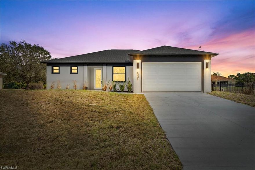 There’s something special about being the very first person to call a place home, and this brand-new construction offers the fresh start and modern design today’s buyers are searching for in Lehigh Acres.

With over 1,600 square feet of living space, this home provides exceptional value for buyers looking for space, functionality, and modern design. From the moment you walk in, the layout feels bright, open, and designed for real life, giving you room to relax, entertain, and truly enjoy being home.

The property offers 3 bedrooms, 2 bathrooms, and a versatile den that can easily serve as a home office, guest room, playroom, or additional living space. The open-concept design keeps the kitchen, living, and dining areas connected so the home feels spacious and welcoming.

The kitchen sits at the heart of the home with plenty of counter space and a layout that makes everyday living and entertaining easy. Natural light fills the home throughout the day, creating a warm and inviting atmosphere.

The location adds even more convenience. The home is located near Sunshine Blvd N with quick access to Lee Blvd, making commuting, shopping, dining, and everyday errands simple while still enjoying a quiet residential setting.

For buyers searching in Lehigh Acres, it is rare to find a brand-new home offering over 1,600 square feet and a den at this price point. The amount of space and functionality offered here makes this property one of the strongest values for the square footage in the area.

If you have been waiting for a move-in-ready new construction home that feels fresh, functional, and offers exceptional value for the space, this is an opportunity worth seeing.