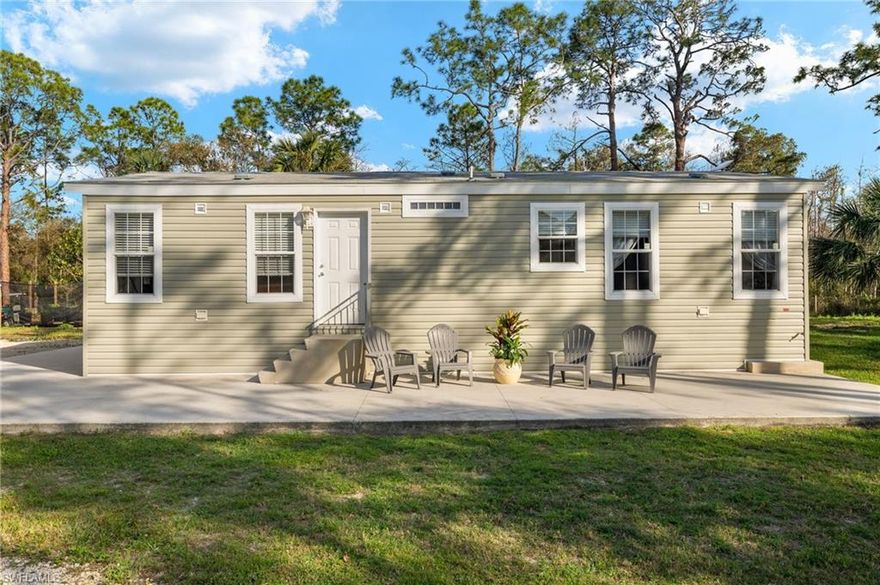Rare opportunity of land still left in Lee County. 

Welcome to this serene and private property off of Corkscrew Rd. OR hwy 82, offering 6 acres of fully fenced and gated land. This beautiful piece of farmland is complete with a spacious 30x50 pole barn and 2 fully insulated sheds with air conditioning—perfect for a variety of uses.

The home itself is a 2022 well-maintained 2-bedroom, 2-bathroom modular home featuring 1,018 sq ft of comfortable living space. Inside, you’ll find wood laminate floors, creating a warm and inviting atmosphere. A large kitchen, quartz countertops. The master suite is complete with a dark wood closet system and an en-suite bathroom with double vanity sinks and a walk-in shower. Second bathroom also has a walk in shower. 

Additional features include energy-efficient double-pane windows with a convenient tilt sash for easy cleaning.
Oven is propane powered so cooking is easy in case of power outages. Triple filter water system. 200 amp service on the property, 50 amp RV outlet at the barn with a seperate sub-panel. Ledger board is on the full length of home front and back ready for porch roof. 

Step outside where you can hear the gentle wind rustling through the trees. Enjoy the property that is thoughtfully landscaped for privacy and includes a variety of fruit trees: 2 Barbados Cherry trees, 1 Banana tree, and a Starfruit tree. A chicken coop with laying hens.

Whether you're looking for a peaceful retreat or a space to grow and live on your own terms, this property offers the perfect blend of comfort, convenience, and country living. Just a short drive to Crew Marsh Trailhead off Corkscrew Rd. takes you on an adventure through the lands reserved for: 
* Hiking
* Biking
* Geocaching
* Birding
* Picnicking
* Dogs allowed – on leash
* Horseback riding 
* Primitive Camping and 
* Hunting. 
As well as minutes away from Verdana Villages providing a Publix, Dunkin Donuts, UPS etc...

Schedule your showing today.