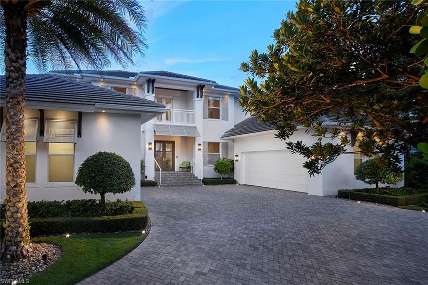 Superb location and mint condition. This 4-bedroom, new in 2016 home has it all including a 3-car garage, heated pool and spa, outdoor shower, outdoor kitchen, screened lanai with gas fireplace and flat-screen tv above included. The open kitchen/family room is ideal for entertaining and includes a charming built-in breakfast nook. Off the kitchen is a walk-in pantry and a separate sparkling first-floor laundry room with white shaker cabinets, sink, white subway tile, and even an ironing station. The first-floor master suite has a private terrace overlooking the pool and there are generous dual closets. Upstairs are two bedrooms, plus a den in between, and every 2nd-floor room has an oh so rare peek of the bay water view. Many high-end details including an alarm system and gorgeous French oak floors. The 2nd-floor porch is a perfect spot to watch the sunset if you don’t feel like a walk to the beach. A classic home with a clean thoughtful timeless design.