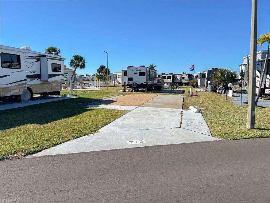 Soak up the best of what Florida has to offer. Great location, just a short stroll to the clubhouse, pool, tennis and new pavilion. Palmetto Palms RV is a 55+ Condo HOA where you OWN THE LAND! Park your RV or place a new park model,, tiny home, or manufactured home. Located in the non-pet area. So close to Fort Myers Beach and Sanibel Island, with endless opportunities for boating, beach outings, dining, and so much more. Embrace the SW Florida tropical lifestyle at Palmetto Palms RV!