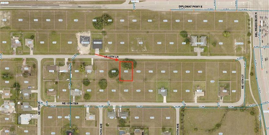 Buildable lot in a centrally located part of Cape Coral between Diplomat Pkwy and Del Prado Blvd. Seller can provide buyers with contractor info in interest is to build home on lot.