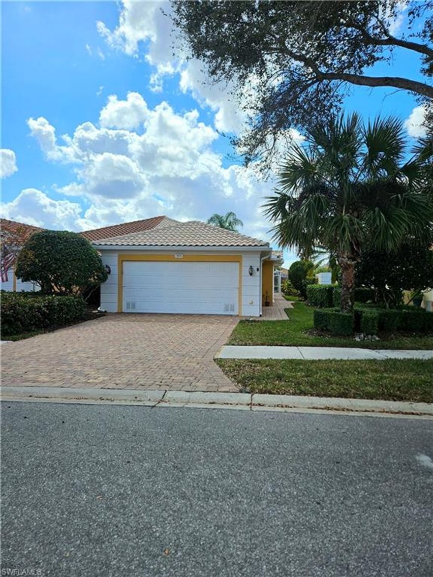 Motivated Seller! ALL RESONABLE OFFERS CONSIDERED. This is a beautiful Divosta built solid poured-concrete Capri model. This Capri was built extended offering more interior square footage than the standard models. It features 2BR/2BA with a private pool and a screened lanai with an electric awning to protect you from the sun on hot summer days! Beautiful Light-filled open floorplan boasts elegant crown molding, plantation shutters, newer stainless-steel kitchen appliances and recently updated AC. The  primary bedroom includes a private bath and ample closet space; second bedroom works perfectly for guests or office with it's own private bathroom. This home is in the desirable community of Veronawalk. Veronawalk offers 24 hr. guarded gated entry, lighted tennis, bocce ball, basketball and pickle ball courts, resort-size community Lagoon pool, lap pool, tot lot, over 20 miles trails, 24/7 gym, post office, café/restaurant, ice cream parlor, hair salon, gas station, library, computer center, ballroom, card rooms, and a full-time activities director. Convenient to both Naples and Marco Island beaches, shops and fine dining, Physicians Regional hospital and Florida Southwestern college nearby. The low HOA dues also include lawn care & irrigation, internet/cable.