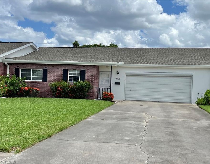 *DOUBLE GARAGE WITH ELECTRIC SKEETER SCREEN*RENOVATED*3 BEDROOMS*2.5 BATHS*EXTRA DRIVEWAY PARKING*ALMOST NEW A/C*NEW WATER HEATER*NEW ROOF IN 2022*CROWN MOULDING* This gorgeous COMPLETELY renovated Myerlee Circle condo is in incredible condition and is ready for you to move in! Condo living rarely gets much better than this. Impact windows have been installed, and the lanai sliders are also hurricane rated. The amazing kitchen boasts granite counters and has been opened up to create a breakfast bar, and overall open floor plan. All the bedrooms are spacious and extra storage has been created in the foyer, dining room and hall closet. Myerlee Circle has an active clubhouse with activity and exercise groups meeting regularly. There is a full kitchen and a library in the clubhouse too! The wonderful open air pool has a huge attached screened lanai with tables and chairs that attracts residents and guests year round. The bocce and shuffleboard areas are just beyond the pool.. A popular and reasonably priced public executive golf course is within walking distance! This quiet 55+ community is perfect for active aging. Now is the time to make this condo your home sweet home in Fort Myers!