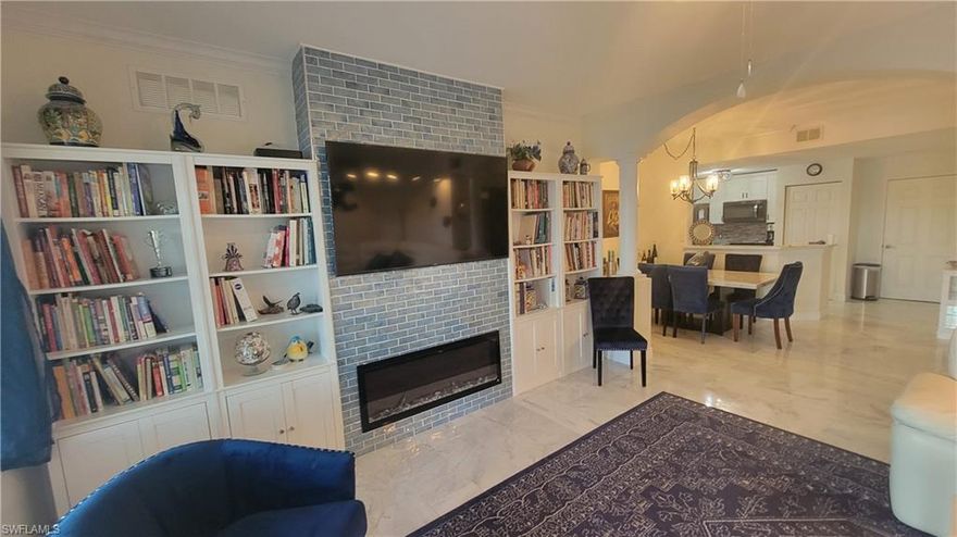 Are you looking for your slice of paradise in SWFL? Come take a look at the Community of Concordia in Cape Coral, FL! This is the latest listing in Concordia and is one of the most sought after locations (LAKE VIEW!!). Furthermore it is a 2 bedroom 2 Bathroom Ground floor Condo with Marble throughout along with Gorgeous Custom Pillars in the Great Room. This community has a geothermal heated pool and a spacious hot tub! They have a very clean and well maintained gym that is adjacent to the pool/ hot tub area. Our $486 monthly fee includes Water, Sewer, Cable With 2DVR Boxes and a Standard Box, High Speed Internet, Pest Control Interior / Exterior, Building Insurance.
This Condo comes furnished. Walk to Publix.