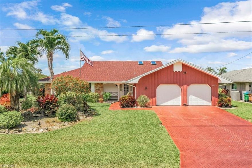 Gulf Access, SW Exp in the heart of Cape Coral! Do you love FL weather but miss your home up north? Well here it is-paver driveway, redwood trim & matching brick exterior. Built to last with 2x6 roof trusses & CBS construction. Split floorplan features formal living/dining rooms, family room, 3 BR, 2BA & 24x21 2 car garage w/attic storage. Lots of upgrades: 2021-new guest BA & refrigerator; 2020-NEW AC/owners BA/IMPACT windows/impact rated GA doors/accordion shutters lanai; 2018-new hot water heater; 2017-NEW ROOF/pool cage; 2014-new kitchen w/kitchen aid appliances/new plumbing/electrical panel replaced. Home features diagonal porcelain tile throughout (excl. 3rd BR), granite in kitchen & baths & vaulted ceiling in family room. All the hard stuff is done! Just a couple of personal touches will make this home ALL yours! Outdoor living is what SWFL is all about & this will impress w/large screened lanai & crystal blue chlorine pool. Don’t forget your boat, this gem comes complete w/low maintenance composite dock, captain's walk w/wrapped pilings & 10k boat lift. Just 20 minutes to open water where world class fishing & white sandy beaches await! Live, work & play in paradise today!