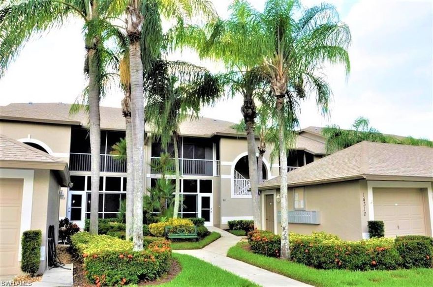 Wow! Many special Upgrades in this unfurnished 2 Bed/2 Bath first floor condo.  All rooms have 12'x24' porcelain tile.  Both bedrooms have Plantation Shutters.  The expanded living room is 15'x24' with a bar and custom blinds and cornices.  The granite Dry Bar in the living room has a unique stone surround.  The East and West Lanais also have Sliders, Cornices with custom blinds, porcelain tile, and Garden Like views.  The kitchen is beautiful with upgraded granite counters, stainless steel appliances, and a niche for a buffet. Both bathrooms are highly upgraded with shower caddies, newer designer sinks and cabinets and newer tiled walls and glass entry to showers.  Olde Hickory CC has a low density over 561 properties which allows members to play many times during each week in the winter.  A newer state of art Fitness Center, Grill Room/Bar and Restaurant along with an outstanding 18 hole golf course, putting green and driving are outstanding.  Pickle Ball is a popular program along with Tennis, Bocce Ball, Corn Bags, and numerous Card and Game groups. Olde Hickory has a great location being only 12 minutes from airport, and 15 minutes from the Gulf Coast Mall and Bell Tower Shops