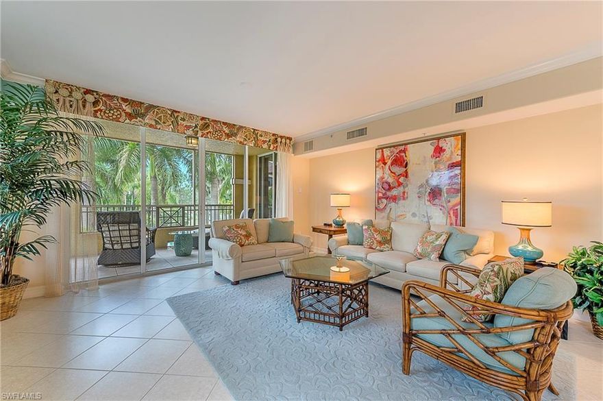 C.17573 Enjoy the Ritz Carlton Lifestyle in this beautifully FULLY FURNISHED & TURN-KEY 2nd floor CORNER residence overlooking the pool, lake, fountain & golf course.  Professionally decorated, 14 ft ceilings, crown molding, tile floors through out main living areas, rich wood kitchen cabinets w/ granite counters and upgraded stainless steel appliances. BRAND NEW ROOF (2019) & IMPACT GLASS WINDOWS & SLIDERS (2020). SIGNATURE GOLF MEMBERSHIP INCLUDED WITH THIS UNIT ($25,000.00 value) which includes access to 2 Championship Golf Courses designed by Greg Norman himself, a new state of the art Clubhouse (over 27,000 sqft), Fine Dining, Tennis & Fitness Club with private instructors, Luxury Beach Transport Service with complimentary beach chairs, bottled water, towel service, and an around-the-clock Concierge Service. Ventanas at Tiburon has access to two community pools steps from each other. Underground garage parking space #92 & storage locker #85 under the building for bikes, golf clubs, beach chairs and more.  Seasonal Lease in place from 12/15/20 to 3/31/21 for great rental income! CDD Balance PAID OFF. Pet friendly! AVAILABLE FOR VIRTUAL & PRIVATE SHOWINGS!