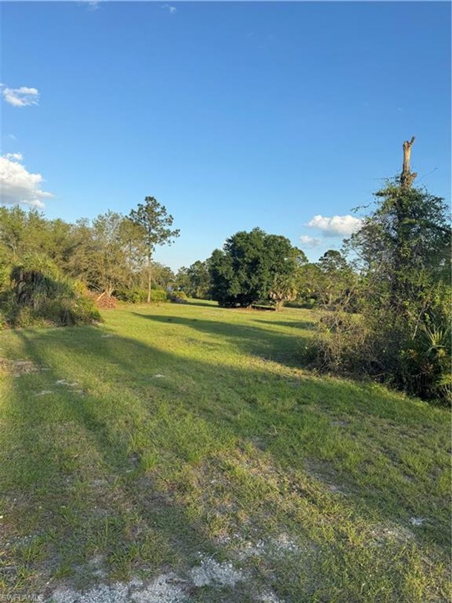 Discover the potential of this 1.25-acre vacant lot!  Nestled in a quiet country setting, at the end of a dead-end street and next to a canal, this lot is a mix of mature trees, including palm and pine and is more than partially cleared. The driveway is also already installed! 
Whether you’re looking to build your own home, start a small farm, or create a recreational getaway, this spacious parcel provides the space and flexibility you need. Take advantage of the peaceful surroundings and wide-open spaces to realize your vision. Centrally located within 1.5 hrs in every direction, from WPB, Fort Lauderdale, Sebring, and Fort Myers and with endless possibilities and room to grow, this property is ready for you to make it your own! Call today and schedule your showing or drive by and see for yourself, you'll be glad you did!