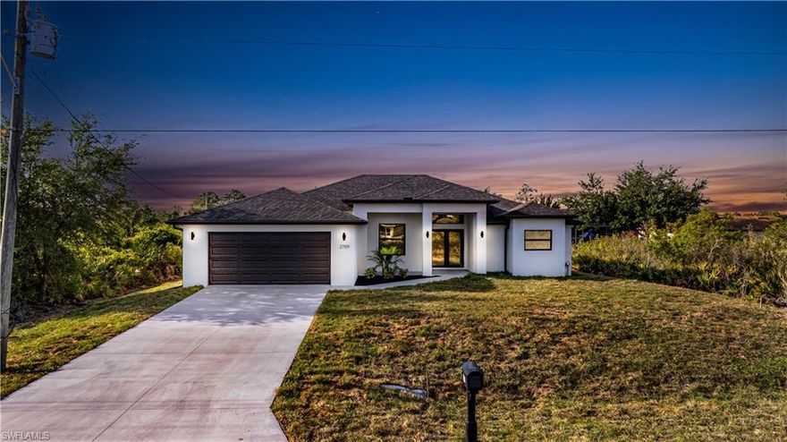 NEW CONSTRUCTION. RENT TO OWN PROGRAM AVAILABLE. FIRST RESPONDERS PROGRAM AVAILABLE. NO HOA. NO FLOOD ZONE. Gorgeous open floor plan appointed with high ceilings, wood-like tile throughout, modern finishes, huge kitchen island, his and hers walk-in closets, and an expansive covered terrace. Upgrades include high-impact windows and doors, freestanding soaking tub, stainless steel appliances, quartz counter tops, soft-close cabinets, remote-controlled ceiling fans, and outside kitchen hookups.