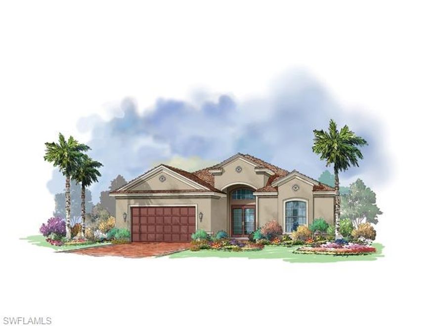 This unique Madison floor plan is by D.R. Horton Homes and is a BRAND NEW  home under construction and loaded with extras!  The large entrance foyer leads to an open living and dining room with great lakefront views.  The bedroom are in separate corners of the home to ensure privacy and the Study is large enough to make an alternate 4th bedroom and is located directly off of the covered lanai with sliders leading to the pool and spa!  Deep Espresso stained maple cabinetry, granite counter tops throughout and brick pattern porcelain floors with stainless steel appliances and hardware lend to a transitional decor.  Wood flooring in all bedrooms and tankless hotwater heater!  Pool and Spa include salt chlorinator system and autofill and overflow system.  This home is a must see!!!