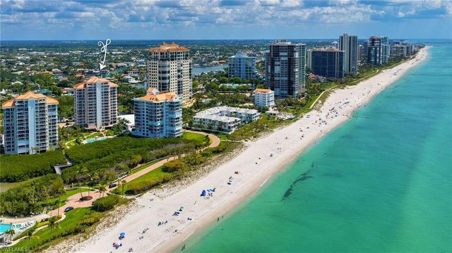 Great Rental Opportunity in this Naples Luxury Beachfront Condo with Spectacular Gulf and sunset views and steps to the White sand beaches! Turnkey furnished, ready to move in or rent now. The Club at Naples Cay is considered a highly unique investment opportunity Due to its rare flexible rental policy (52 times a year with only 7 day minimum) most impost strict 30-90 day minimum. 
This Unit has been  completely remodeled in 2020. New Impact sliders on balcony, New tile flooring throughout (including lanai), new 2 panel doors, brushed nickel hardware and trim, new baseboard, new crown molding, new granite countertops in kitchen and dining area (built in cabinet), new bathroom vanities with quartz counter tops, new sinks & brushed nickel fixtures, new toilets, new tiled shower areas, new frameless glass shower doors, new electric outlets and switches & new recessed LED lights, new ceiling fans with LED lighting and remotes, new plumbing fixtures, new full size washer and dryer, new custom kitchen cabinets with under cabinet lighting, all new stainless steel Bosch appliances, new Bosch Air Conditioning unit with NEST electronic thermostat system, new hot water heater, all new shelving in the utility closets and the master bedroom walk in closet and guest bedroom closet, new white custom plantation shutters and new Hunter-Douglas honeycomb Verti-Glide shades on the three sliding doors. New brushed nickel hardware and keyed lock on Owners Closet in the Master Bedroom
The club at Naples Cay is a Luxury, gated high rise in a community nestled on a 33-acre nature preserve in Naples Fl offering residents private resort-style lifestyle. Key amenities include direct private beach access via boardwalk, heated pool and hot tub, a fitness center with sauna/steam rooms and 24 hour gated security. The club at Naples Cay is exceptionally well-positioned near Naples most prestigious shopping, dinning, and cultural destinations. It's location between Park Shore and Pelican Bay offers both walk-ability to upscale venues and short drive times to Downtown Olde Naples.