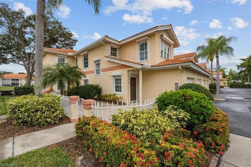 Welcome to Piper's Grove, an amenity rich and socially active community less than 5 miles to Vanderbilt Beach and walking distance to shopping, restaurants, and entertainment venues. This move-in ready, furnished carriage home features two bedrooms, a den, and two bathrooms in an open floorplan design with over 1900 square feet, charming fenced in courtyard area, AND AN ATTACHED GARAGE! Piper's Grove offers a recently remodeled clubhouse, mature landscaping, walking paths, fishing piers, 3 community pools, bocce ball, and tennis courts. Rest easy knowing all windows are protected by hurricane shutters, the roof was replaced within the last 2 years, and current owner replumbed the home removing all of the polybutylene piping. Piper's Grove is in the process of a complete transformation updating the community with a more modern paint palette on all buildings and entrances (already underway and assessment already paid by seller).