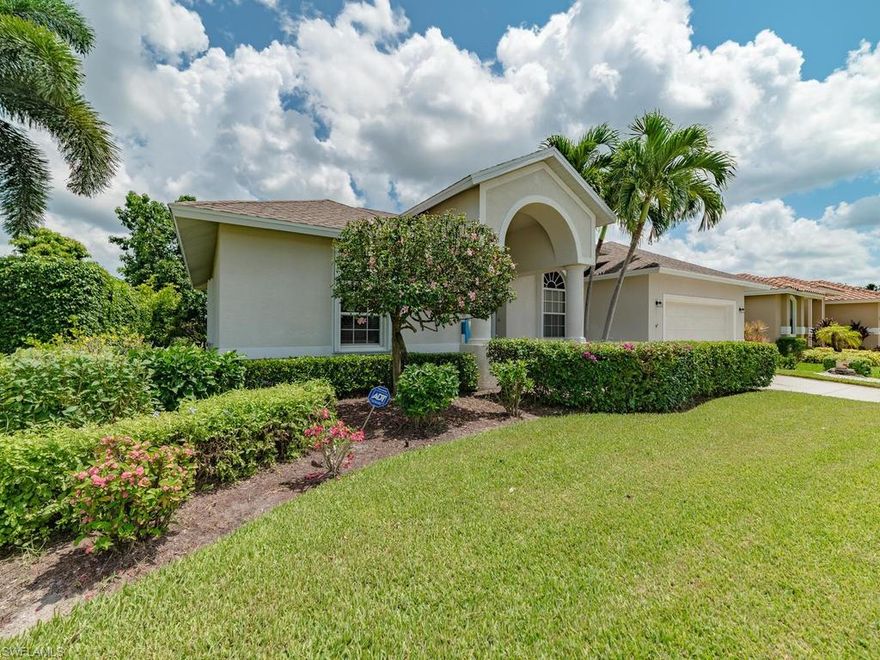 H.16141 - This 3 bedroom plus den home is waiting for it's new owner! Living room and kitchen sliders open to the screened lanai with a spacious covered area poolside, great for dining and relaxing. A Pool bath and outdoor shower for your convenience. Spacious kitchen with Corian counters and new backsplash. Pass-thru window to the lanai. Split floor plan. Large master suite with French doors opening to the lanai. Master bath has a separate shower, large soaking tub, and his and her sinks. Manual storm shutters. New pool pump. Just a little over a mile to the south end beach entrances. Close to Marco Walk Plaza with many dining and shopping choices! Mango, avocado, and citrus trees, along with the privacy hedge make this your private paradise!