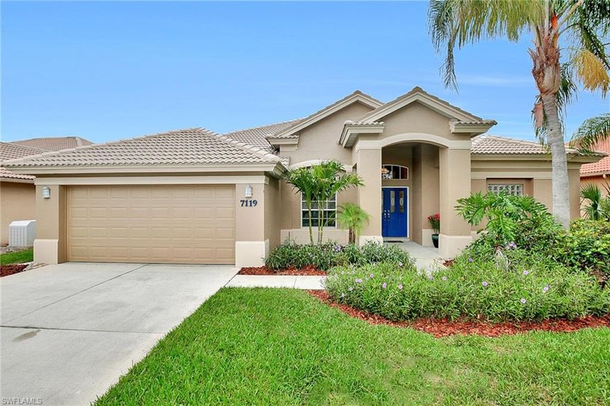 H.13219 -This is the one you have been waiting for in the established Autumn Woods community.  Located on Sugar Magnolia, this 4 bedroom, 3 bathroom home has a pool and spa and a BRAND NEW ROOF on order! The outside and the inside of the home was freshly painted in May 2018.  This popular Mangrove floor plan features a split bedroom floor plan, an eat-in kitchen, a formal dining room, living room and family room.  The master bedroom has a large walk-in closet, and the master bathroom has double sinks, a separate soaking tub and a private, closed off WC.  Outside is a beautiful mango, Meyer lemon and a lime tree, which all bear fruit. With western exposure, you will enjoy stunning SW Florida sunsets.  Autumn Woods is a low fee, gated community in the A rated School district  of Sea Gate Elementary, Pine Ridge Middle and Barron Collier High. As you drive through the neighborhood, you will see residents enjoying the walking paths along the lake and kids playing at the community center.  The community pool is a wonderful spot for meeting up with friends or hosting your own event.  AGENTS SEE CONFIDENTIAL COMMENTS.