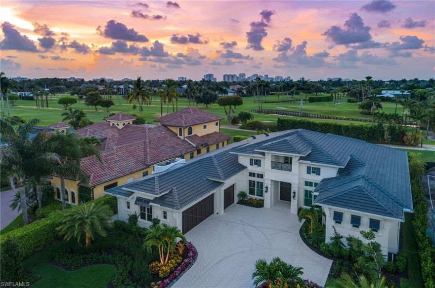 Designed for today’s Southwest Florida lifestyle, this NEW CONSTRUCTION luxury home is located on the 
Private Golf Course at Moorings C.C. with breathtaking views of the 18th hole. The open and versatile single level floorplan is perfect for entertaining, has four ensuite bedrooms, large study, four full baths, and one-half bath, and comfortably opens up to the tastefully designed outdoor living area for all-day dining and entertaining. The large, epicurean kitchen has custom cabinets, Sub-Zero/Wolf/Bosh appliances with a very large center island, and oversized pantry. This Estate Home is filled with absolute top end finishes including wide plank wood flooring throughout, Sonos surround sound, retractable screens and shutters and an unparalleled combination of attributes including solid concrete construction, Anderson windows, energy efficient materials natural stones and woods. Conveniently located close to Moorings' private beach pavilion, Gulf beaches, boating, Olde Naples, Venetian Village, and Waterside Shoppes! LOTS AND TEAR DOWN HOMES ON THE GOLF COURSE ARE SELLING NORTH OF $ 1.3M! YOU CAN'T DUPLICATE THIS HOME AT THIS PRICE!