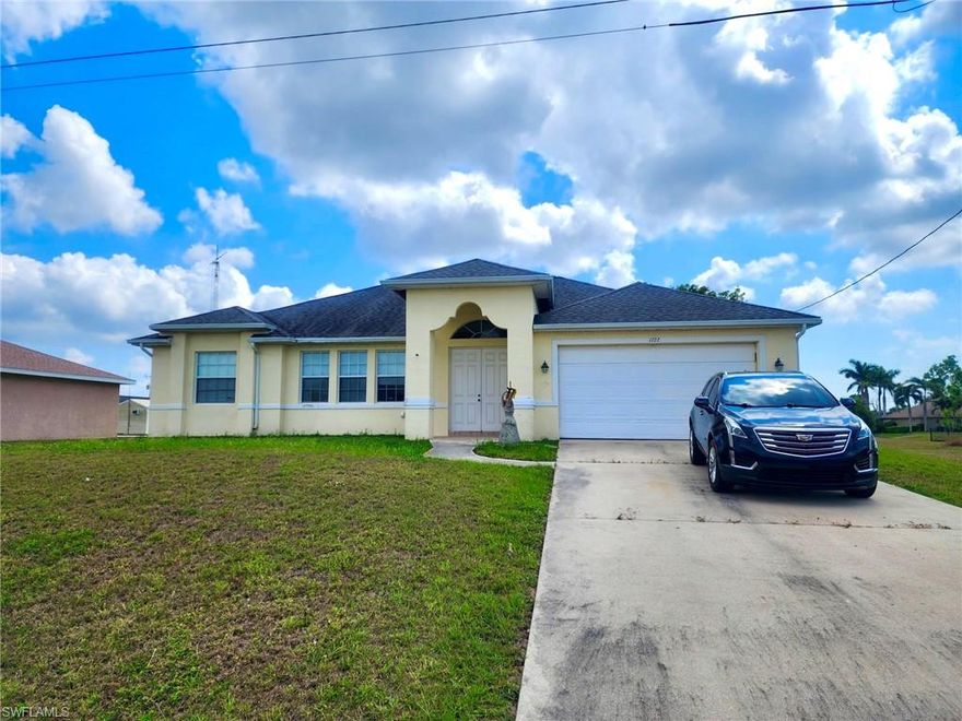 Welcome to this beautiful open concept living space. Including three bedrooms, two baths with a lovely pool in a great backyard totally screened on a peaceful street in Cape Coral! This house features a wider driveway and an open kitchen with exquisite amenities.