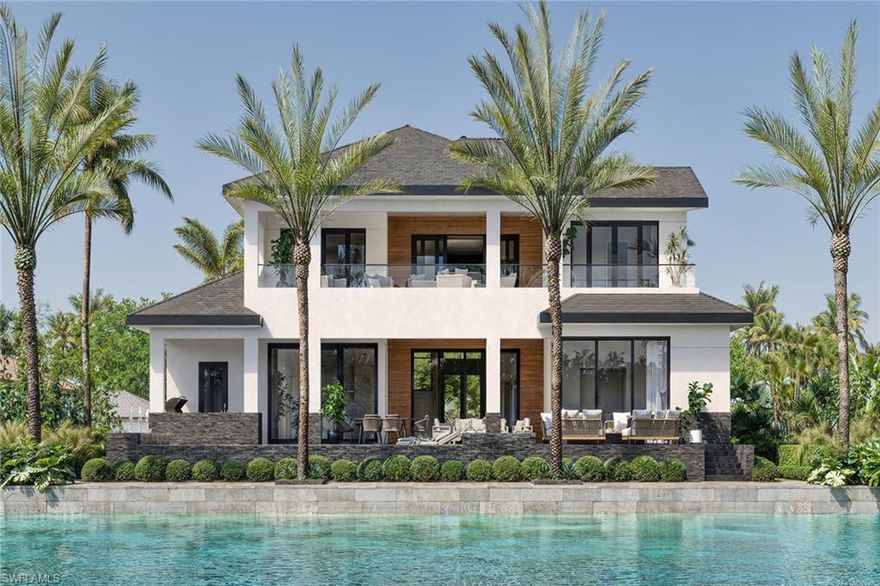 Under construction by highly regarded Lusso Builders with an estimated completion in summer 2026, this exceptional two-story waterfront residence offers preferred southern exposure, coveted Gulf boating access and convenience of a private elevator, delivering a refined blend of architectural presence and coastal functionality. Thoughtfully designed for modern living, the home features four bedrooms, five and a half baths, and two separate garages with space for three cars and abundant storage. From the moment you arrive, the tile roof, grand iron double-door entry, and elevated foyer set the tone for a striking coastal retreat built for everyday comfort and elevated entertaining. Inside, porcelain tile flooring flows throughout, complemented by modern ceiling fans and exquisite handmade Amish interior cabinetry that adds warmth, craftsmanship and character across the home. Expansive living spaces are enhanced by impressive glass sliders that seamlessly connect the interior to the outdoor living areas, inviting natural light and embracing the indoor-outdoor lifestyle that defines island living. The open living room flows effortlessly to the lanai, creating an ideal setting for gatherings overlooking the pool and spa. The chef’s kitchen is a showpiece, featuring rich Danish walnut cabinetry, quartz countertops with a matching backsplash and a statement island accented by elegant glass pendant lighting. A pot filler, walk-in pantry and premium appliances, including a Wolf eight-burner dual fuel range and Sub-Zero refrigerator, make this space as functional as it is visually stunning, ideally suited for culinary creativity and entertaining. The primary suite offers a serene retreat with private lanai access and two spacious walk-in closets. The spa-inspired primary bath features a double vanity with porcelain countertops, a walk-in shower with tile walls, a separate soaking tub and a private water closet. Three additional guest suites provide exceptional comfort, with two offering direct access to a covered terrace and all featuring walk-in closets and en-suite baths with quartz countertops and walk-in showers. Outdoor living is elevated with a large covered lanai, resort-style pool and spa, and a fully equipped outdoor kitchen complete with a grill and icemaker, ideal for waterfront entertaining. The well-appointed laundry room includes a washer and dryer, quartz countertops, tile backsplash, utility sink and storage cabinetry for everyday ease. Just moments from Marco Island’s pristine beaches, upscale boutiques, fine dining, parks, museums and golf courses, this home offers an ideal blend of coastal luxury and an active waterfront lifestyle. Whether kayaking, paddleboarding, biking, pickleball, tennis or yoga on the beach, the island’s best experiences are right at your doorstep, with the nearby executive airport providing effortless travel. Extraordinary opportunity to own a new island home without a long wait!