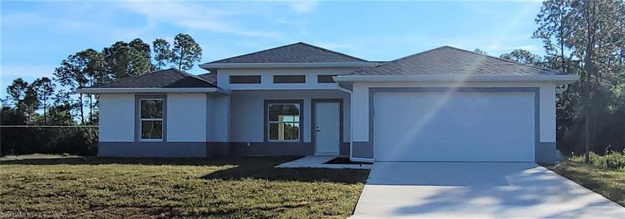 A beautiful new construction home in Southwest Florida. This Jackson model features 3 bedrooms, 2 baths, 2 car garage, a rear lanai and has been equipped with everything you would want; Tile throughout with wide baseboards, granite countertops and wood shaker style soft close cabinetry. This home has plenty of room for a family to comfortably relax or entertain with it's spacious great room and a separate dining area. Beautifully built for you and your family. Don't delay, make this your dream home today!