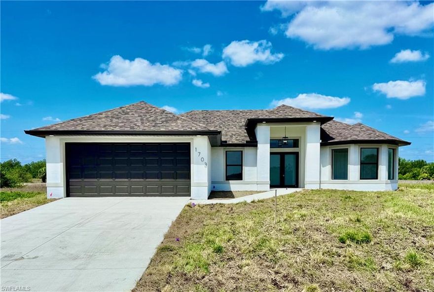 This stunning new construction home offers 1,563 square feet of thoughtfully designed living space—perfectly sized for modern family living. Located in a quiet and welcoming neighborhood, this home is where comfort meets quality, featuring stylish finishes and attention to detail throughout.
The home includes 3 bedrooms plus a den and 2 bathrooms, providing flexibility for work, guests, or family needs. Enjoy the open and airy layout enhanced by porcelain tile flooring throughout the home.
Built with impact-resistant windows and doors, this home offers added safety, energy efficiency, and potential savings on electricity and insurance. The modern kitchen showcases gloss-finish wood cabinetry, quartz countertops, and comes fully equipped with stainless steel appliance package.
The spacious lot offers room for a pool and outdoor entertainment, perfect for relaxing or hosting gatherings. Automatic sprinklers are installed to keep your landscaping looking its best year-round.
Schedule your showing today!
Photos are of the same model home; finishes may vary.