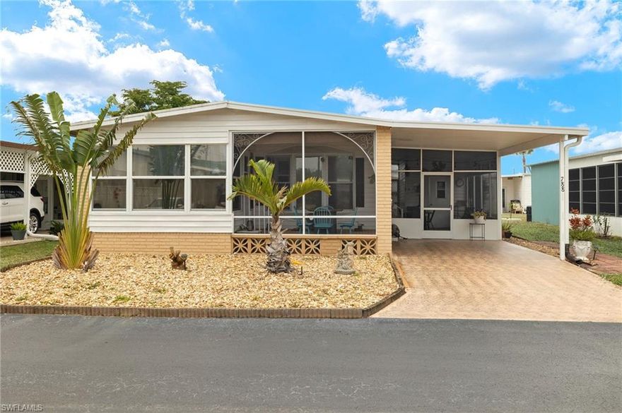 Motivated Seller! This beautifully remodeled home is located in a pet-friendly, 55+ community in North Fort Myers, offering comfort, convenience, and peace of mind. Inside, you’ll find a thoughtfully updated interior where crown molding throughout adds an elegant touch. The kitchen and bathrooms have been remodeled with a modern look, and both bathrooms feature step-in showers for ease and comfort. The inviting air-conditioned Florida Room provides the perfect spot to relax or entertain year-round. Recently structurally reinforced with longitudinal stabilizers and anchors at every corner (2025), this property is built with care and durability in mind. With no history of flooding and subfloors in excellent condition, you can move in with confidence. Positioned directly across from the community amenities, you’ll enjoy easy access to shuffleboard, a refreshing pool, and a welcoming clubhouse where neighbors gather for regular events. For those with a love of travel or the outdoors, the community also offers on-site boat and RV storage for a minimal fee. With low HOA fees and every detail thoughtfully updated, this well-maintained property is a wonderful opportunity to enjoy Southwest Florida living.