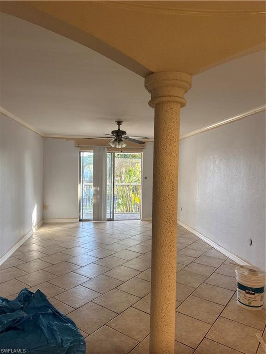 Welcome to Bali Hai Condos in Fort Myers! This updated 956 sq. ft., first-floor unit is perfect for family 2nd home buyer or investors. Step into a bright, open layout featuring tile flooring throughout. The kitchen has been updated over the years and boasts stainless steel appliances and white cabinetry. The spacious primary bedroom includes a large walk-in closet and a slider that leads to the lanai, creating a seamless indoor-outdoor flow. The bathroom is updated with a stylish tiled shower, while accordion hurricane shutters offer peace of mind. Enjoy the convenience of being near Edison Mall, downtown Fort Myers, schools, and shopping. Don’t miss this move-in-ready unit!