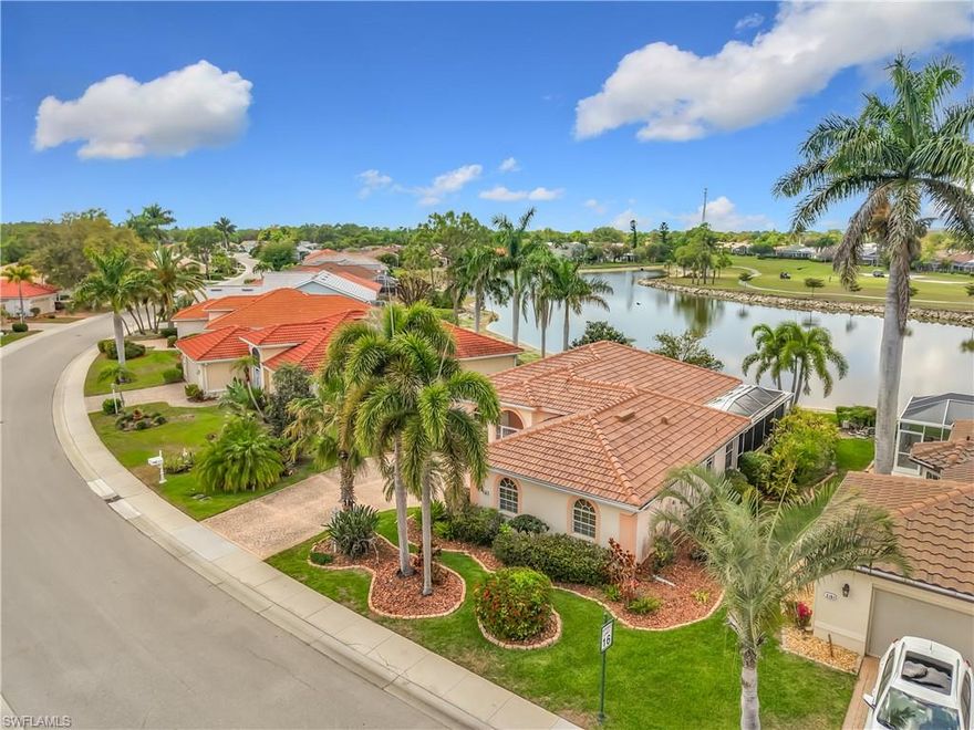 Welcome home to this LaScala gem in Herons Glen Country Club. This house has spectacular views and tremendous potential. The generous great room features soaring high ceilings and sliding doors that open to your wraparound lanai, where an above ground spa awaits. The kitchen is spacious with an eat in area and its own sliders leading to the lanai. The master suite includes a walk in shower, walk in closet, and dual sinks, plus sliders opening to the lanai. It’s the perfect floorplan to enjoy that indoor-outdoor Florida lifestyle. A 2025 new roof, full two-car garage with skeeter beater, and hurricane shutters give you the structural confidence to focus your energy and investment where it counts most — on making this home your own. Tropical landscaping adds charm from the moment you arrive, and the views of the lake and golf course beyond will never disappoint. The indoor laundry area rounds out the practical features nicely. Sold turnkey, this is a rare opportunity to put your personal stamp on a well-located home in one of North Fort Myers' most sought-after communities. Herons Glen Golf & Country Club offers an active, welcoming lifestyle centered around a championship golf course recently ranked #2 in Florida — along with dining, tennis, pickleball, fitness center, lots of activities and social events, and a community that truly makes you feel at home.