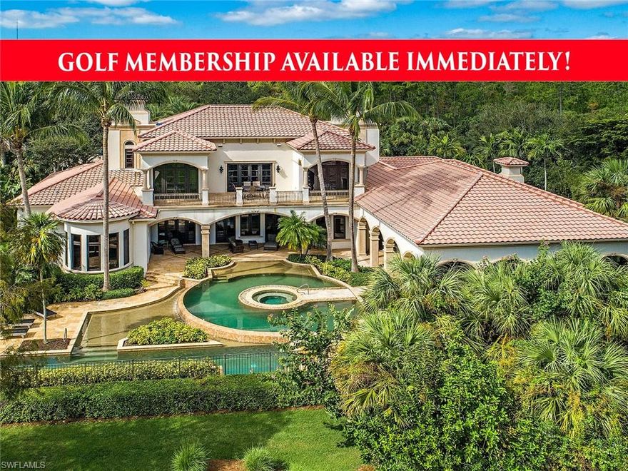 Grandeur abounds in this magnificent estate nestled in luscious tropical landscaping overlooking the immaculately maintained golf course. All main living areas beautifully renovated by Kurtz Homes and decorated by Collins and Dupont in a light, bright, and open contemporary style. With over 8,100 square feet of luxurious living space, this home truly has it all - five bedrooms, seven baths, sprawling kitchen, two executive home offices, movie theater, private elevator and whole home Sonos sound system. This home was built for hosting and entertaining guests with expansive open living spaces, built in wine coolers, spacious guest suites and a second story sun terrace. The dream kitchen has hosted many dinner parties with Michelin star chefs cooking and vintners from around the world pouring their wines for the owner's guests. The outdoor living spaces are unparalleled around the negative edge pool, stunning spill over spa and endless lounging areas with captivating panoramic views. Whole Home Generator.