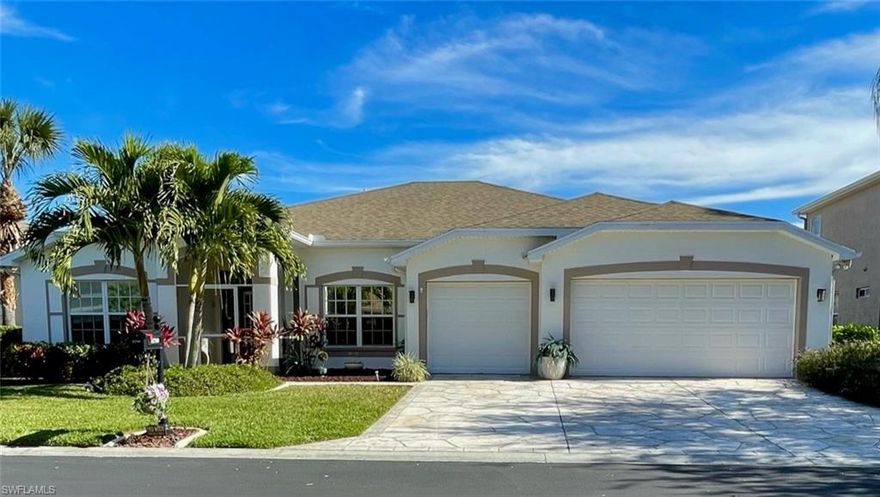 You have heard it before but this truly is a unique opportunity. This is one of very few 3 car homes in Danforth Lakes. This beautiful 4 bedroom home has too many features to list but, here are a few: Newer A/C, separate ductless A/C in master, crown molding, luxury vinyl plank floors, newly painted exterior, large lanai, extra deep 3 car garage, work bench and garage cabinets, stamped concrete driveway, newer appliances, beautiful quartz counter tops with waterfall island and full height quartz splash, mature landscape with decorative concrete curbing, screened in heated pool and water feature, roof vent fan, irrigation well (shared with neighbor) amazingly low HOA fee, Community pool, clubhouse, exercise room, tot lot, tennis court.  Best location in Fort Myers.  Are you writing an offer yet? This opportunity will not last!