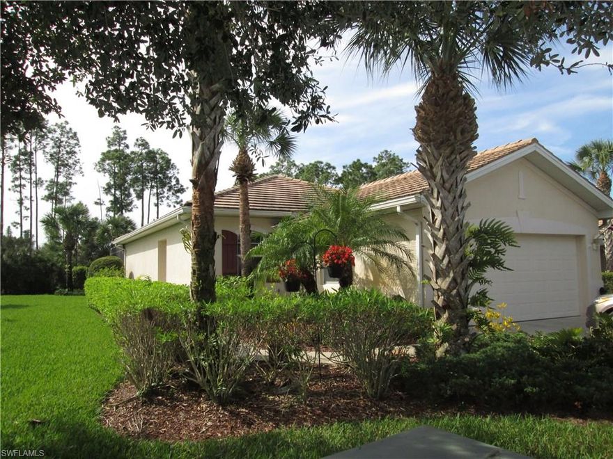 Your tropical paradise awaits.  Stunning 2 bedroom, 2 bath POOL home in Pelican Preserve.  This home is light and bright and drop-dead gorgeous -- offering granite countertops, stainless appliances, 42 inch tall cabinets with under cabinet lighting, French door refrigerator, as well as  IMPACT doors and windows (no need to shutter), tile on the diagonal in the great room plus a two car garage.  The heated Pool is very private on this extra wide lot with a Southwest exposure and a lovely view of the preserve.  The lanai has additional drop down hurricane screens for your convenience.   Pelican Preserve is an award winning active adult community offering lots of amenities and activities for your Florida lifestyle.  Call for an appointment today.